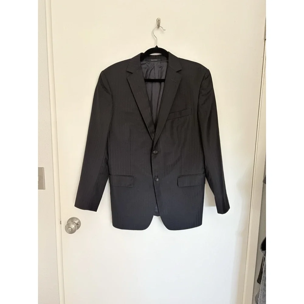 Z ZEGNA Blue Striped City Wool Blazer Suit Coat Jacket Sz 48C (38)